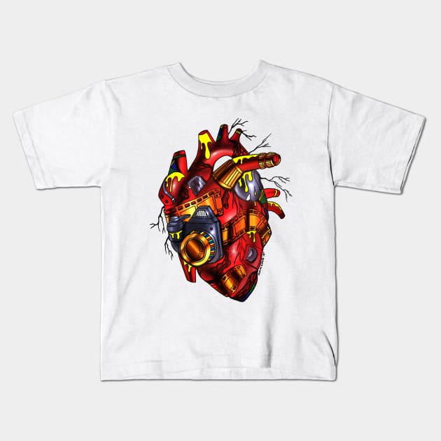 Photographer's Heart Kids T-Shirt by kenallouis